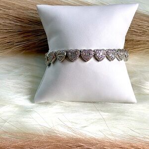 Silver Heart Bracelet with extendable clip